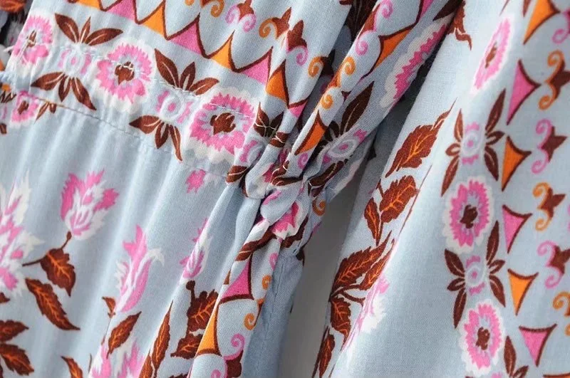 Женское платье с длинным рукавом VOGUE винтажное пляжное цветочным принтом и