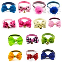 2050100pcs fashion adjustable dog collar cat pet cute bow tie with bell puppy kitten necktie collar puppy grooming bows