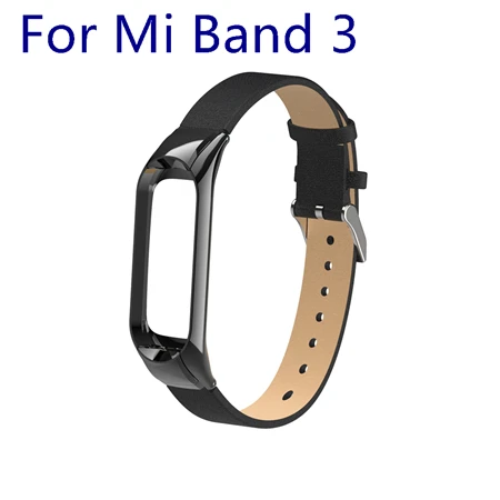 Black For Band 3 Yuedaer для Xiaomi mi Band 3 4 фитнес-трекер цветной кожаный mi Band 4 3 ремешок черный золотой чехол Модный браслет напульсники - Цвет: Black For Band 3