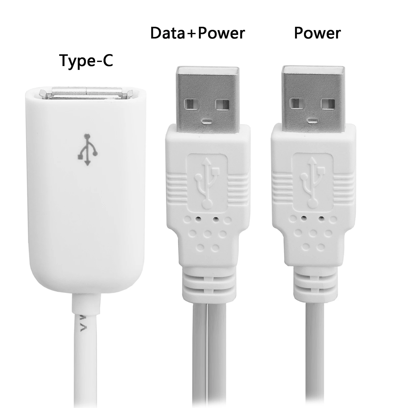 

USB Charging Power Cable Cord Extension Cable USB 2.0 A 2 male to 1 Dual USB Female Data Hub Power Adapter