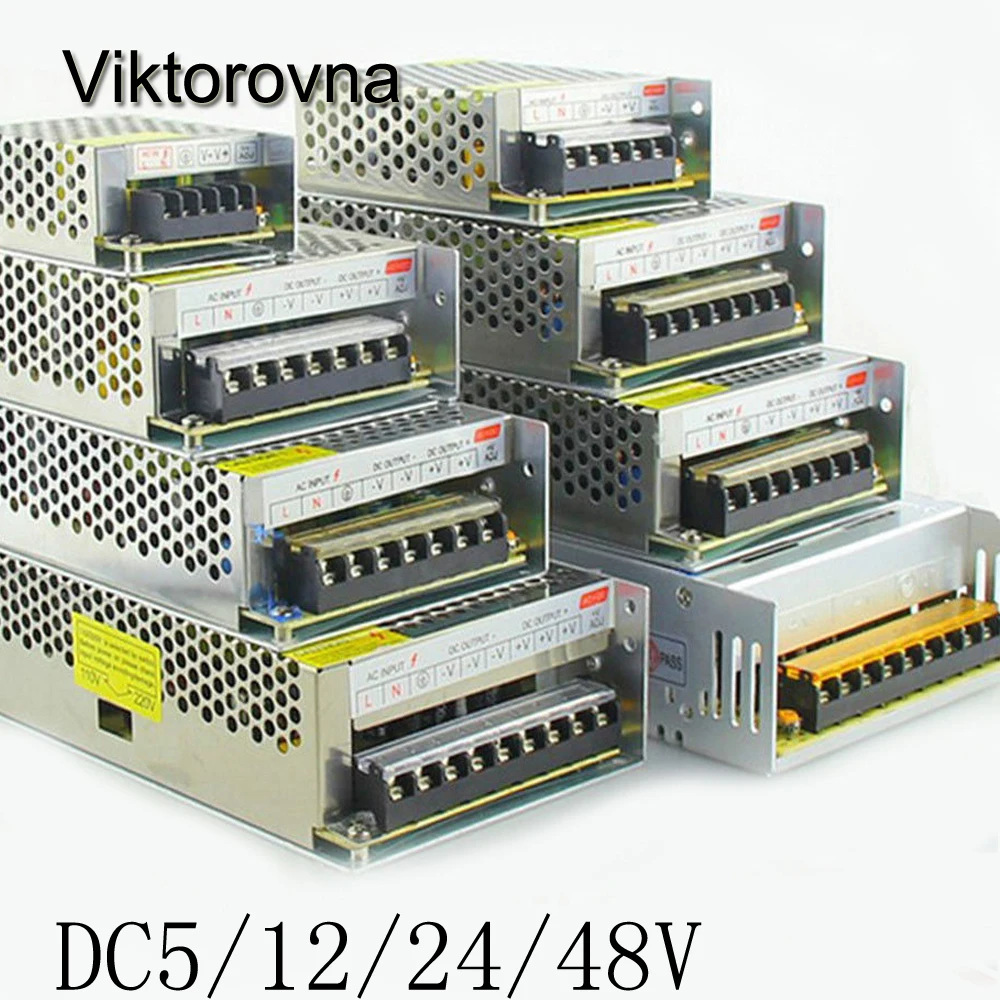 Викторовна регулируемое переключение Питание AC к DC 5V 12V 24V 48V AC/DC адаптер