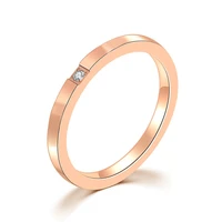 2019 jingyang titanium steel ring woman rose golden lovers stainless steel one granulite inlay drill yes ring rings for women