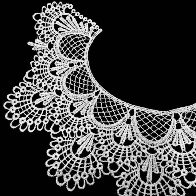 1 PCS 100% Polyester Off White Floral Lace Collar Fabric Trim DIY Embroidery Neckline Applique Sewing Craft | Дом и сад