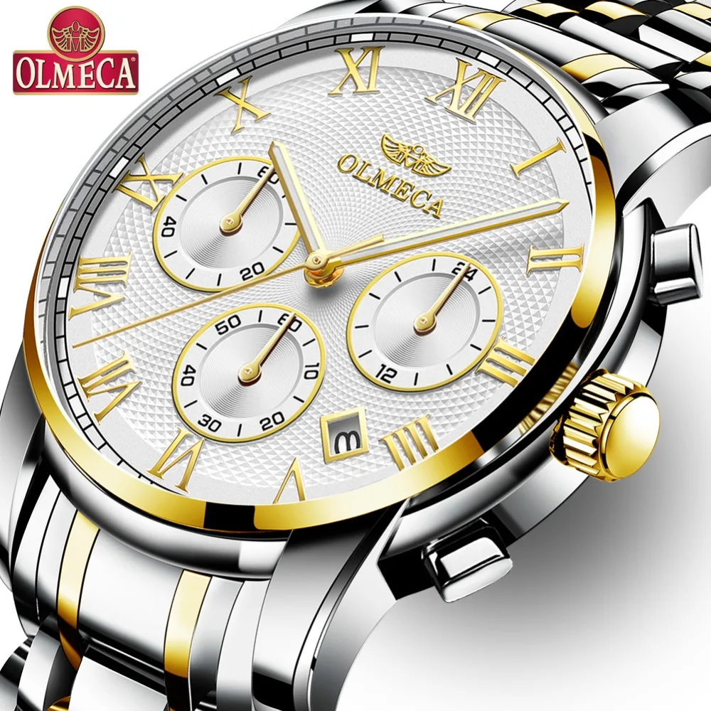 

OLMECA Brand Clock Luxury Chronograph Waterproof Montre Homme Military Watches for Men Relogio Masculino Sport Men's Watches