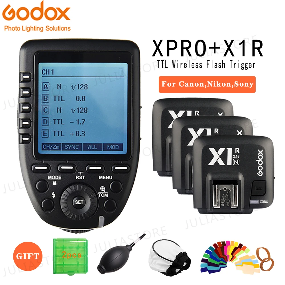 Godox Xpro C N S беспроводной пульт дистанционного управления с 3 кратным ресивером