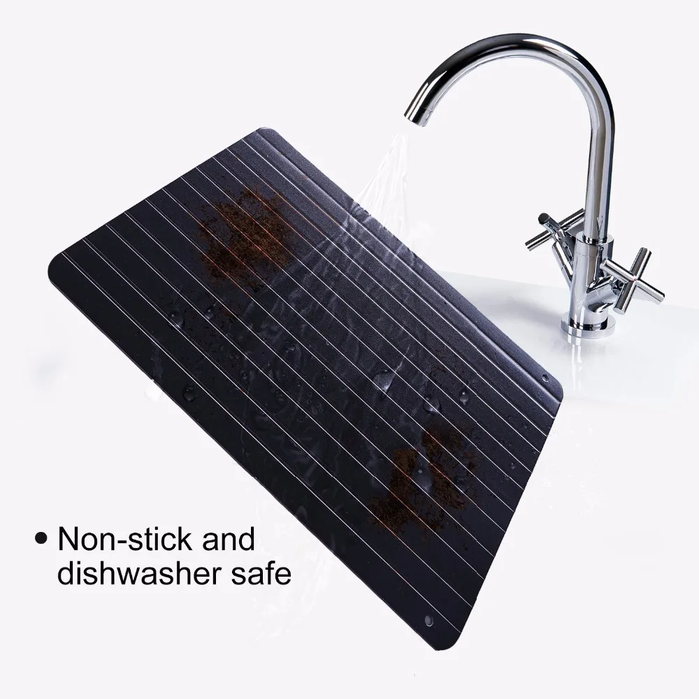 Defrost Tray Safest Way Thaw Frozen Food Meat Fish In Minutes Home Defrosting Safe Cleaning with Dishwasher |