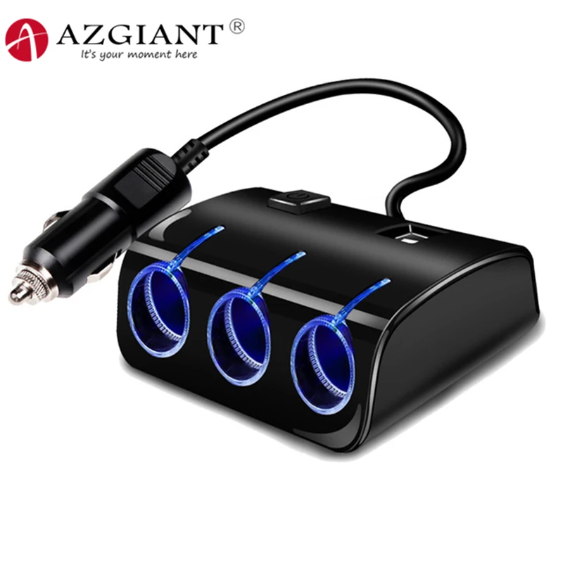 AZGIANT 3 способа 120W автомобильный прикуриватель с 3.1A двойным usb портом подходит для