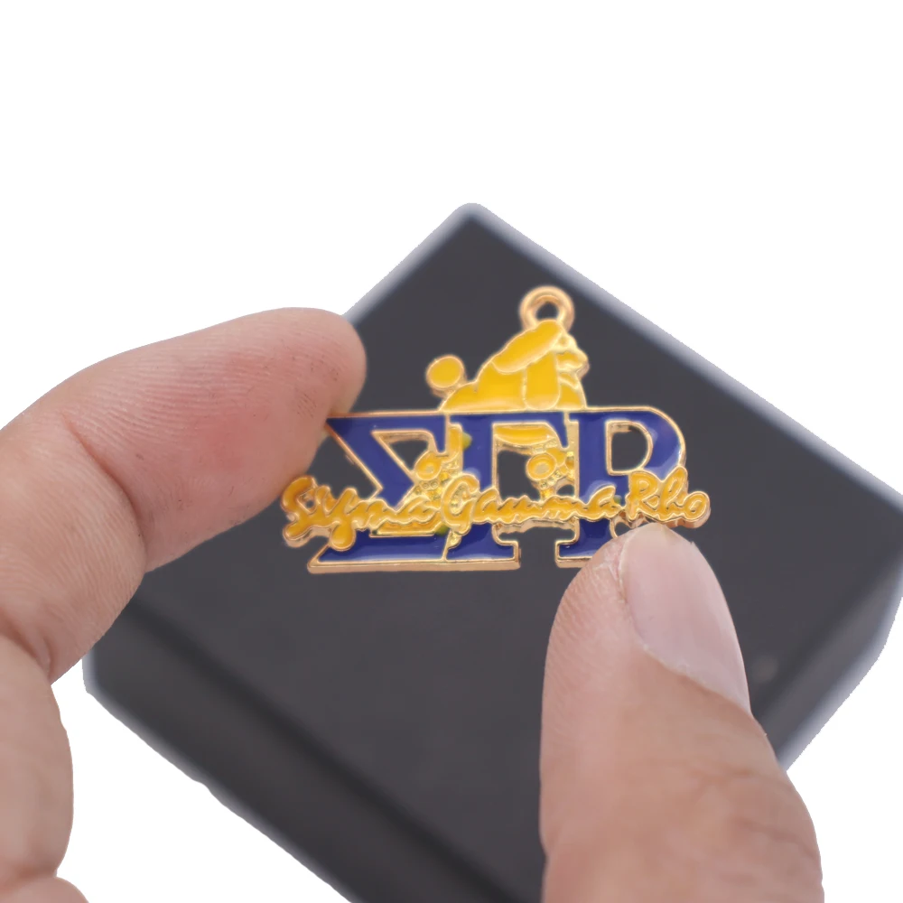 Модные новые популярные синие и желтые эмалевые Подвески Sigma Gamma Rho в виде
