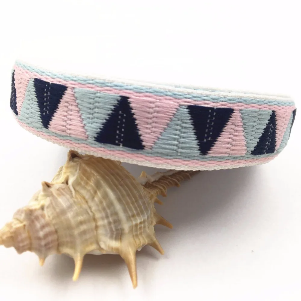 Женская жаккардовая лента тканая розовая треугольная геометрическая 2017 дюйма 20