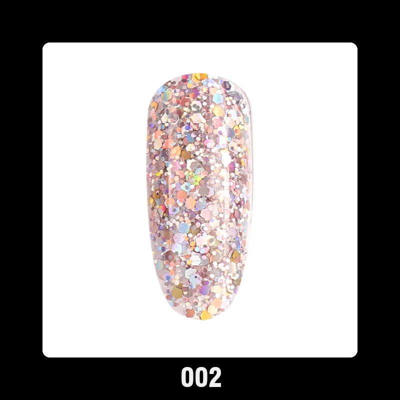002 Beautilux 1 шт. ослепительный сверкающий Радужный Гель-лак для ногтей Soak Off УФ; светодиоды; ногти АРТ блеск Bling розовое золото серебро Гель-лак 10 г - Цвет: 002