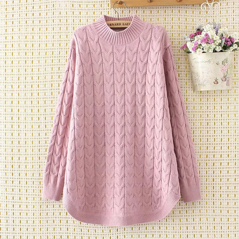 plus size Criss-Cross winter women pullovers black 2017 Turtleneck Knitted casual ladies oversize sweater wool female 4XL pink | Женская