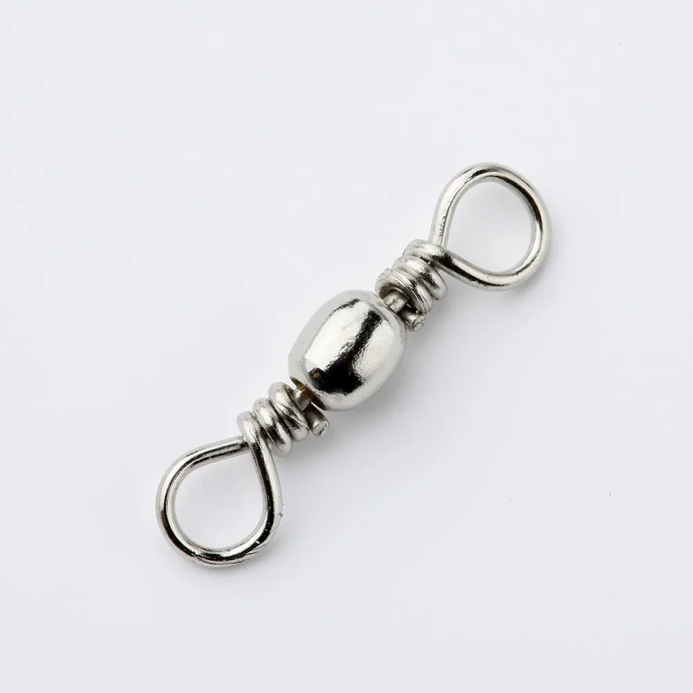 50pcs/box Stainless Steel Fishing Connector Snap Rolling Ocean Ball Swivel Barrel Sea Hooks Lure Carp Fly Boat Fish Tackle Tools