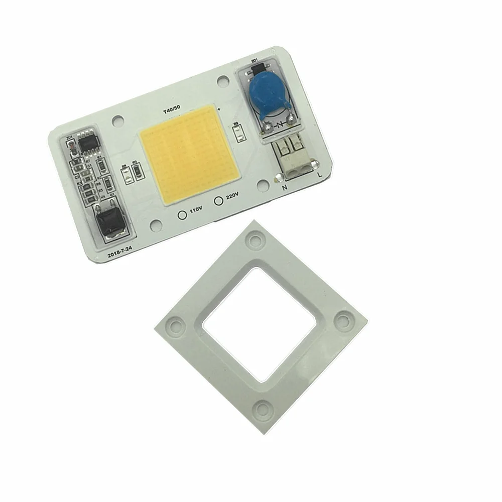 10 шт. AC220V LED растительный рост 50 Вт полный спектр 380-840nm розовый и белый COB для
