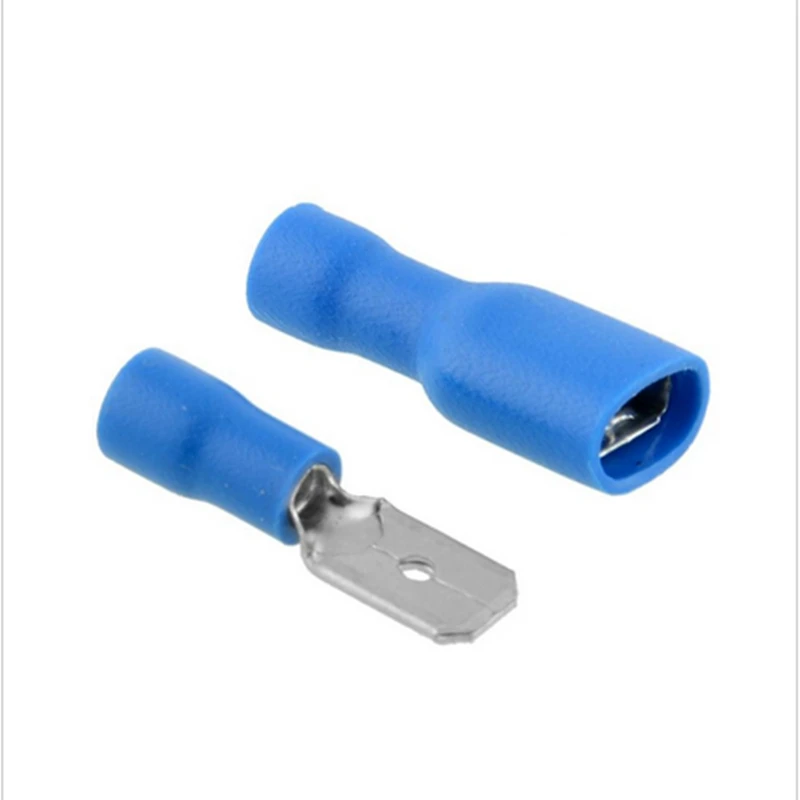 Низкая цена 100 шт. синие соединительные провода соединители изолированные