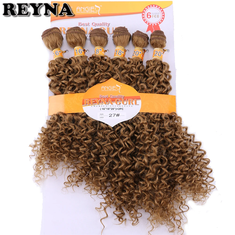 Kinky Curly Wave High Temperature Fiber Weave REYNA Synthetic Hair Bundles 6pcs/Lot hair Gram