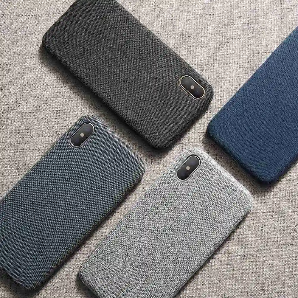 Чехол для iPhone 7 6 X XS MAX Роскошная ткань текстура мягкий TPU силиконовый чехол 8 6s plus