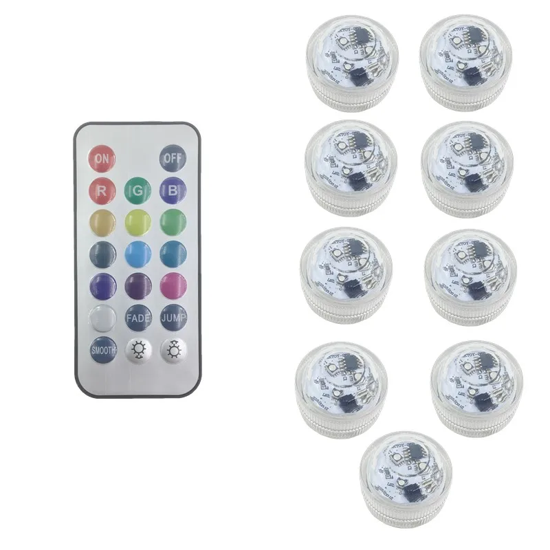 9 Lamp 1 Controller SMD3528 Водонепроницаемый погружной светодиодный светильник RGB подводный светильник для ванной для свадьбы чайная ваза-лампа чаша вечерние украшения на Рождество праздник - Испускаемый цвет: 9 Lamp 1 Controller