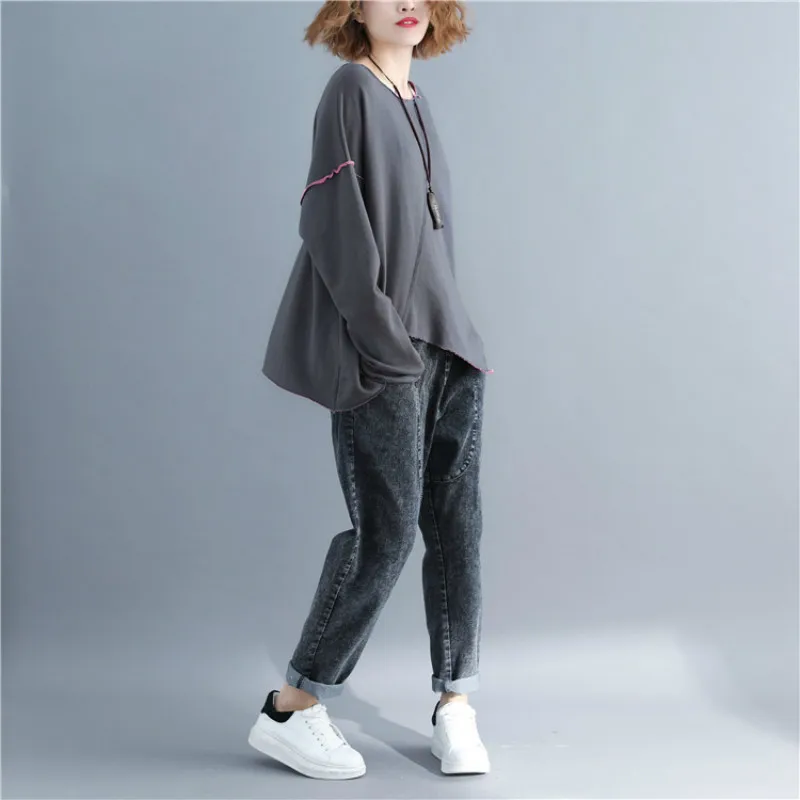 Twojstyle 2018 осенью новый Для женщин Swaetshirts Модные свободные большой Размеры длинный