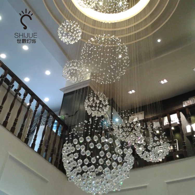Villa Hall Chandelier Duplex Building Large Ball Crystal LED Stair Hotel Lobby Project LAMPS | Лампы и освещение