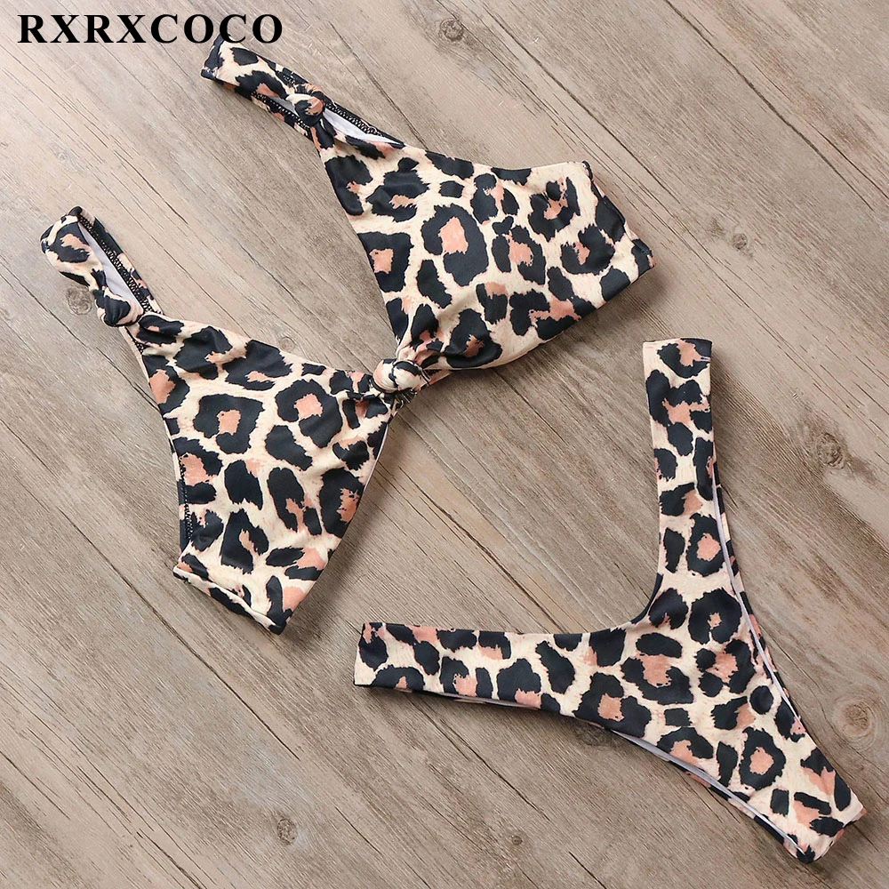 RXRXCOCO 2019 Горячий леопардовый купальник женский комплект бикини сексуальный