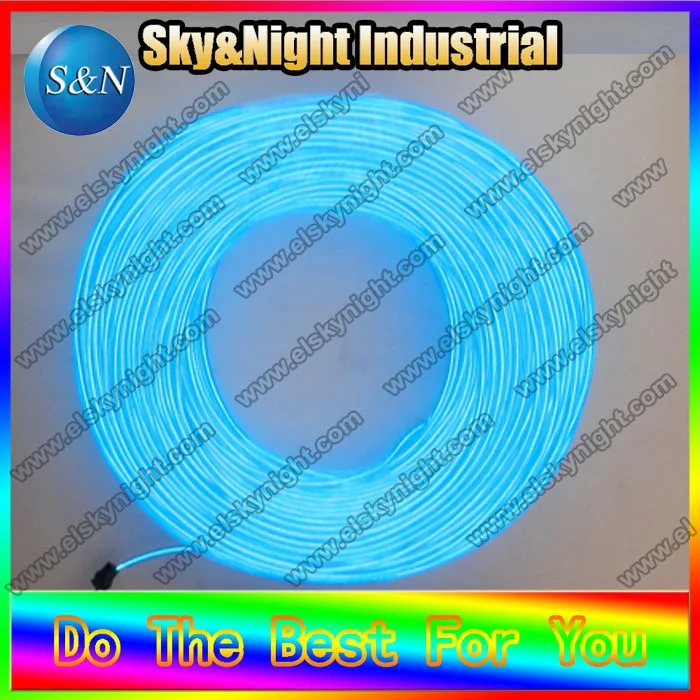 

Free shipping-High brigtness 3.2mm diameter 100m EL glowing Wire/ el flashing cable neon rope with inverter