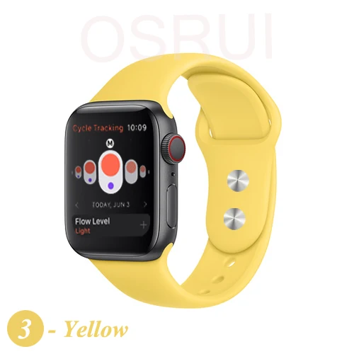 3- Yellow Спортивный силиконовый ремешок для apple watch band 4 44 мм 40 мм iwatch band 42 мм 38 мм ремень для браслета apple watch series 5 4 3 2 аксессуары - Цвет ремешка: 3- Yellow