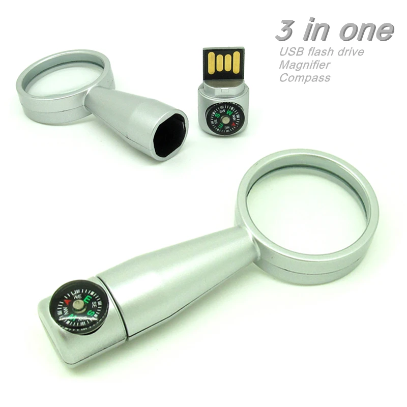 Многофункциональный компас-увеличитель 3 в 1 USB флеш-накопитель 32 ГБ 16 8 4 флешка с