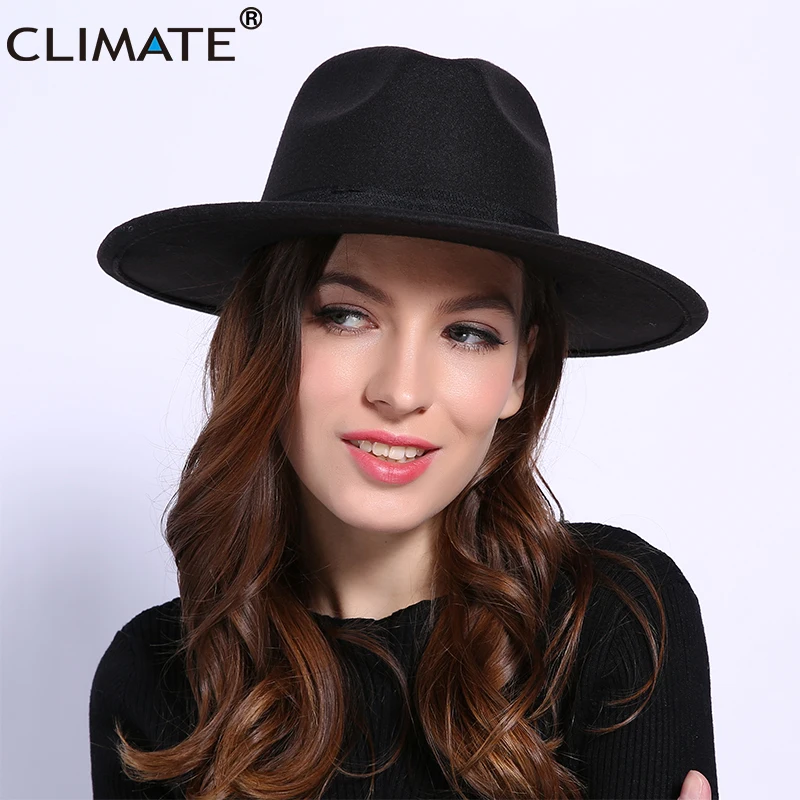 Женская джазовая фетровая шляпа CLIMATE ковбойская женские Джазовые шляпы для