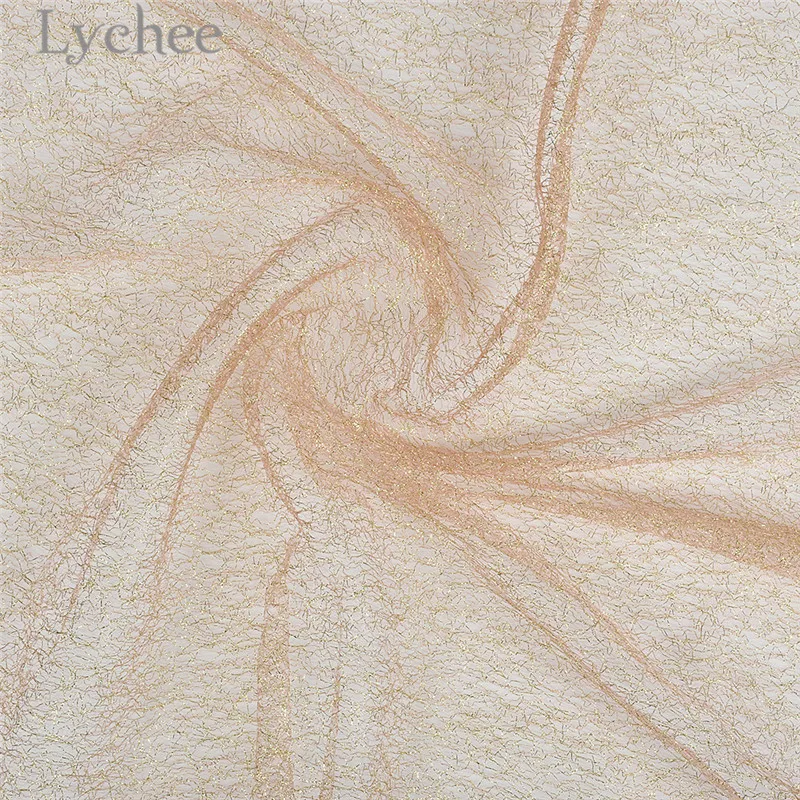 Lychee 1 м золотистая Серебристая цветная Кружевная Сетка Тюлевая ткань сетчатая
