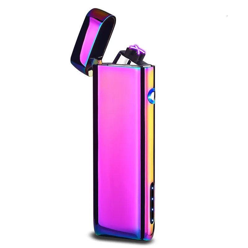 Новая Металлическая ветрозащитная электронная Usb зарядка Зажигалка для сигарет