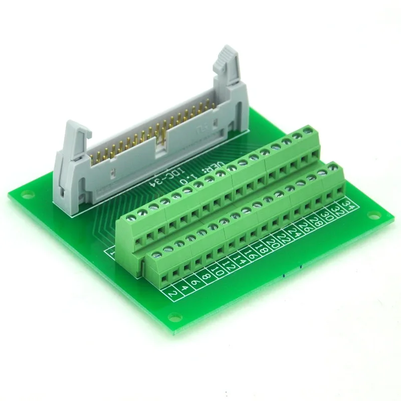 

IDC34 2x17 Pins 0.1" Male Header Breakout Board, Terminal Block, Connector.