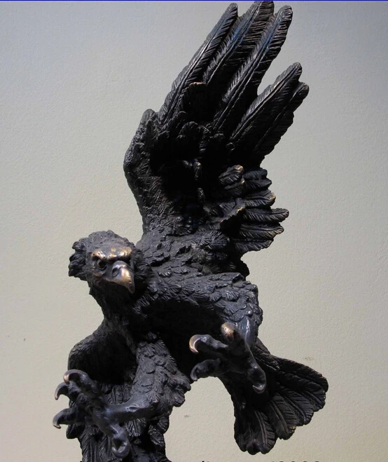 150401 S0039 Art Decor Медь Бронза Мраморное Основание Figurine Аравии Орел Птица Статуя