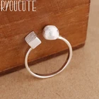 Женское Винтажное кольцо в стиле панк, серебристое кольцо в форме Куба, регулируемое большое античное кольцо на палец