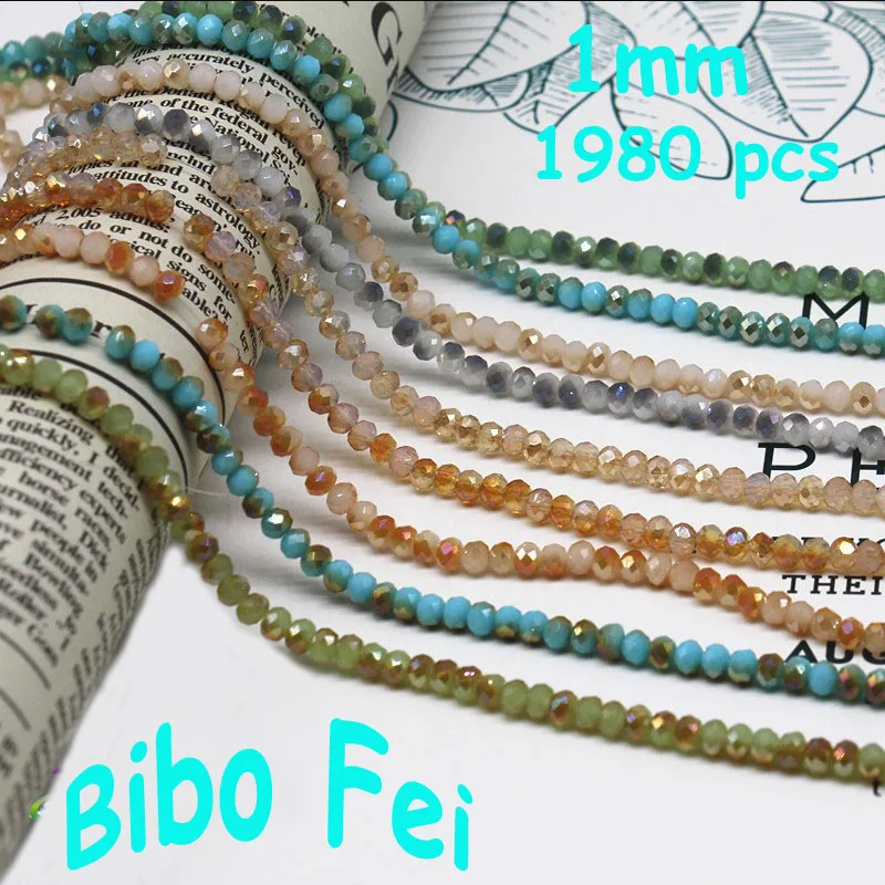 Free shipping multi color 1mm 1980PCS Bicone crystal beads Cut Faceted Round Glass Beads bracelet necklace Jewelry Making DIY | Украшения и