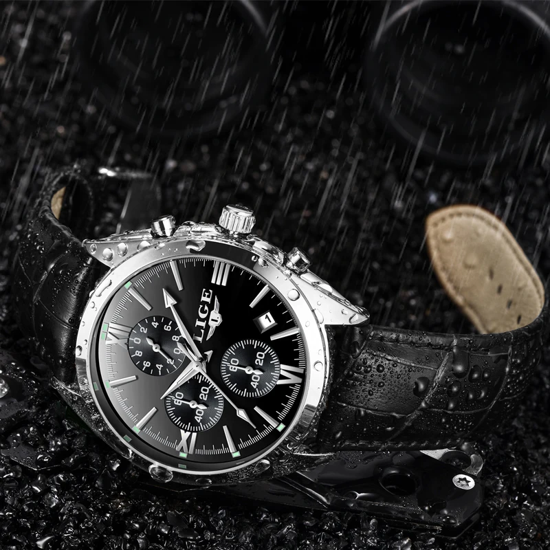 2018 LIGE New Mens Watches Brand Luxury Quartz Watch Men Casual Leather Military Waterproof Sport Wrist Relogio Masculino | Наручные часы