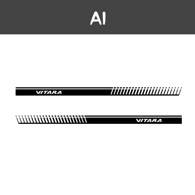 Glossy Black 2PCS Stylish Car Door Side Sticker Vinyl Auto Body Decals Graphics Racing Side Stripe Sticker For Suzuki Vitara Car accessories - Название цвета: Glossy Black