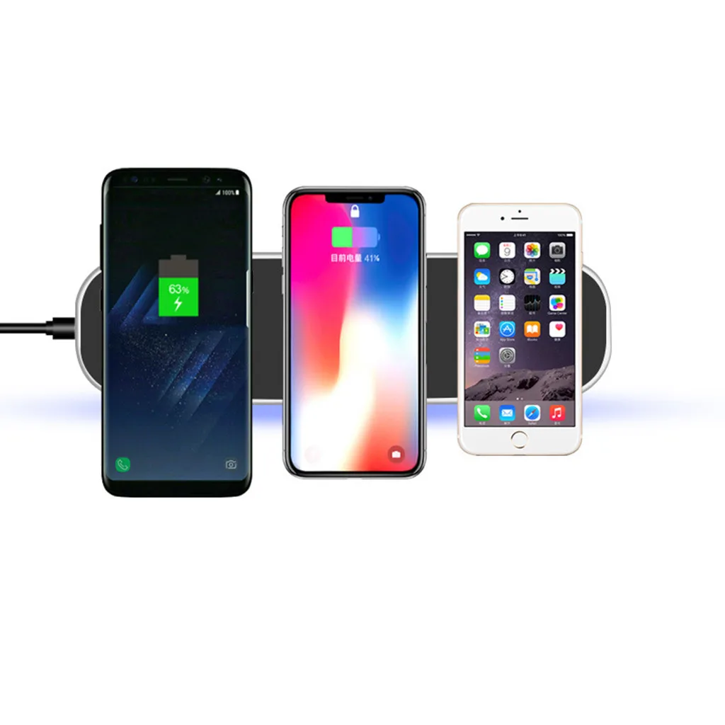 Ouhaobin 3 в 1 Airpower Беспроводное зарядное устройство Pad Qi Держатель для Airpods 2th Apple Watch