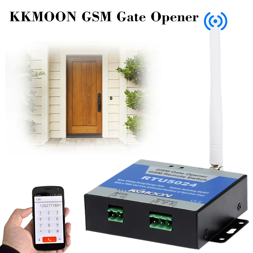 

KKmoon® 850/900/1800/1900MHz GSM Door Gate Opener Remote On/Off Switch Free Call SMS Command