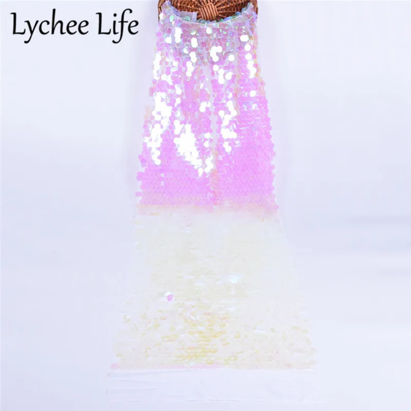 Lychee Life блестки Лазерная кружевная ткань 18 мм красочная полиэфирная ткань DIY домашний ручной работы швейное платье одежда аксессуары - Цвет: 2