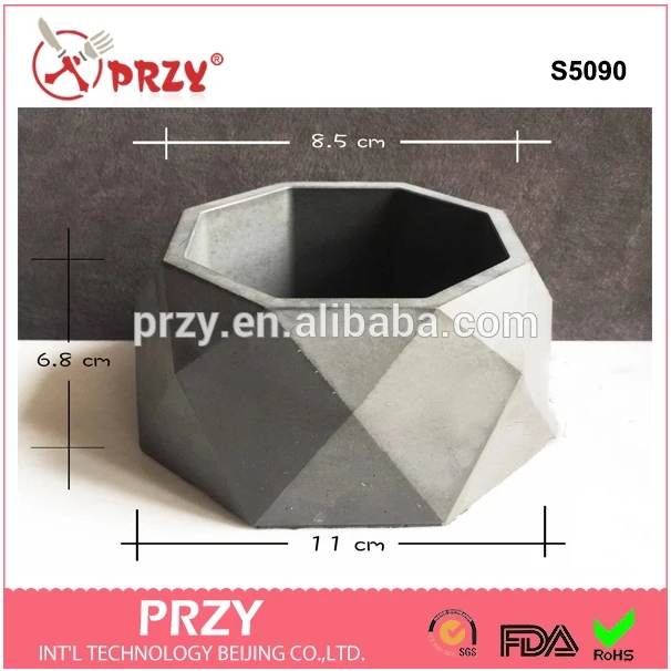 Przy новая силиконовая форма для бетонного плантатора 3d геометрические цементные
