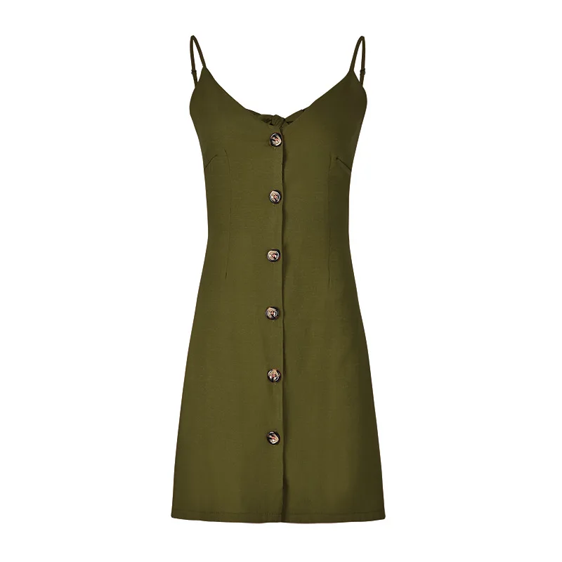 Женское Новое однотонное сексуальное платье на бретельках с v образным вырезом завязанное сзади одна