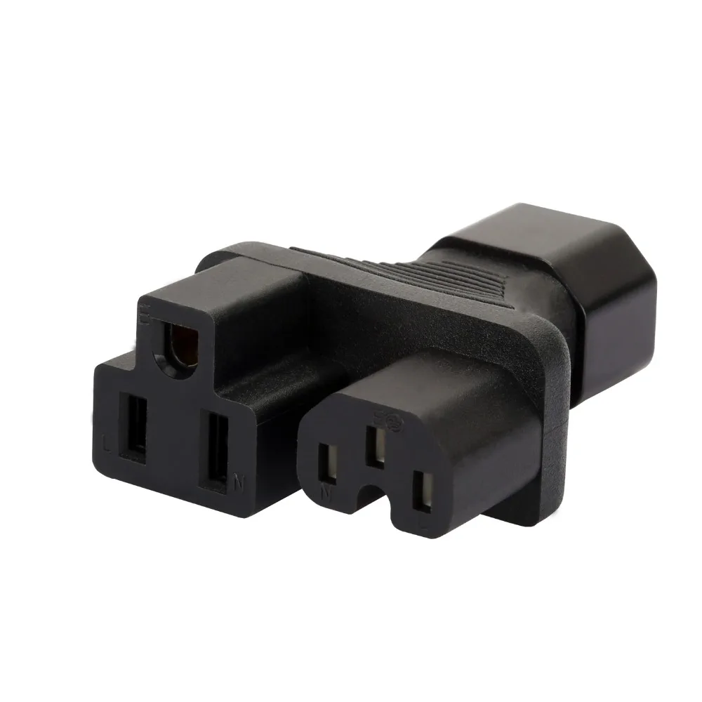 50PACK C14-5-15R+C15 Power Adapter IEC320 C14 To C15 +US 5-15R Connector Y Splitter Converter Male Two Female PDU/UPS Chassis