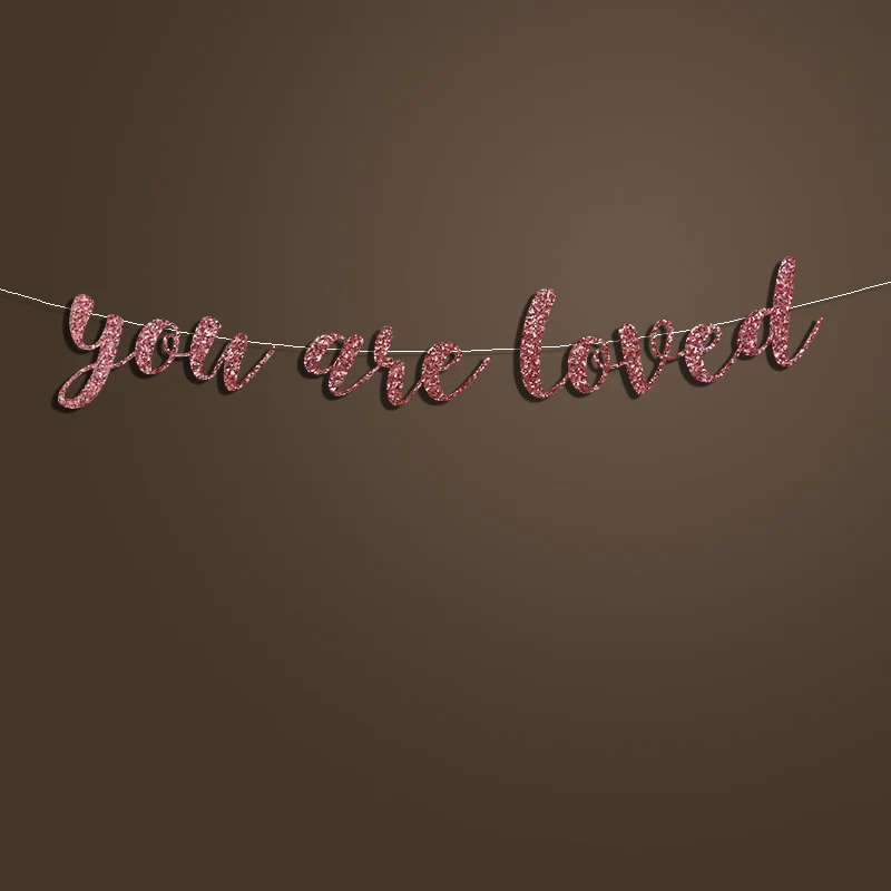 Блестящие курсивные буквы-вы любите баннер Вечерние Декорации для детской душа