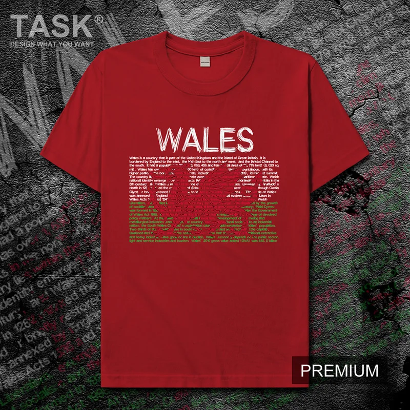 

Wales Cymru Welsh WLS UK national team mens t shirt Fashion Short Sleeve sports clothes new summer cotton Printed t-shirt tide