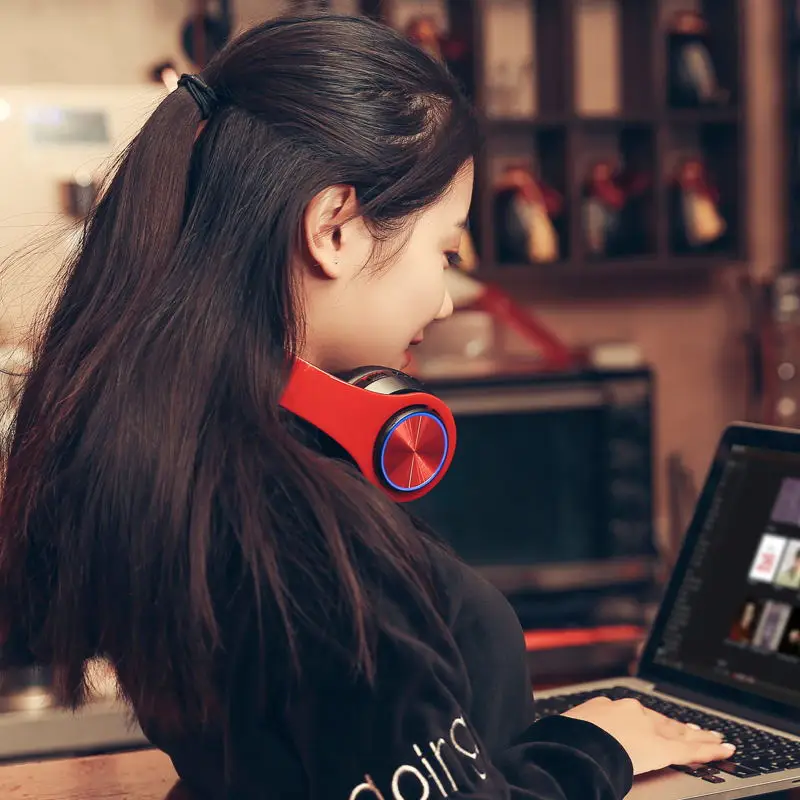 Стерео наушники с Bluetooth беспроводная гарнитура складывающаяся дышащая подсветка