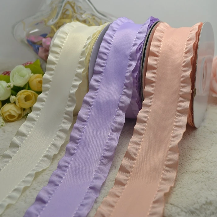 Лента для волос с двойными оборками 1 5 дюйма 38 мм|double ruffle ribbon|ruffle ribbonribbon hair |