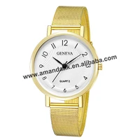 wholesale big number reticularis watchband watches hot alloy gold bracelet watch fashion women dress wristwatch 637