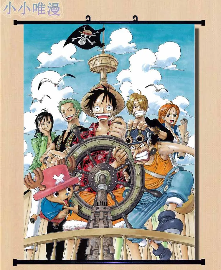 Japanese Hot Anime Decorative Pictures ONE PIECE Characters Cool Boy Whole Role Cosplay Home Decor Wall Scroll Poster | Дом и сад