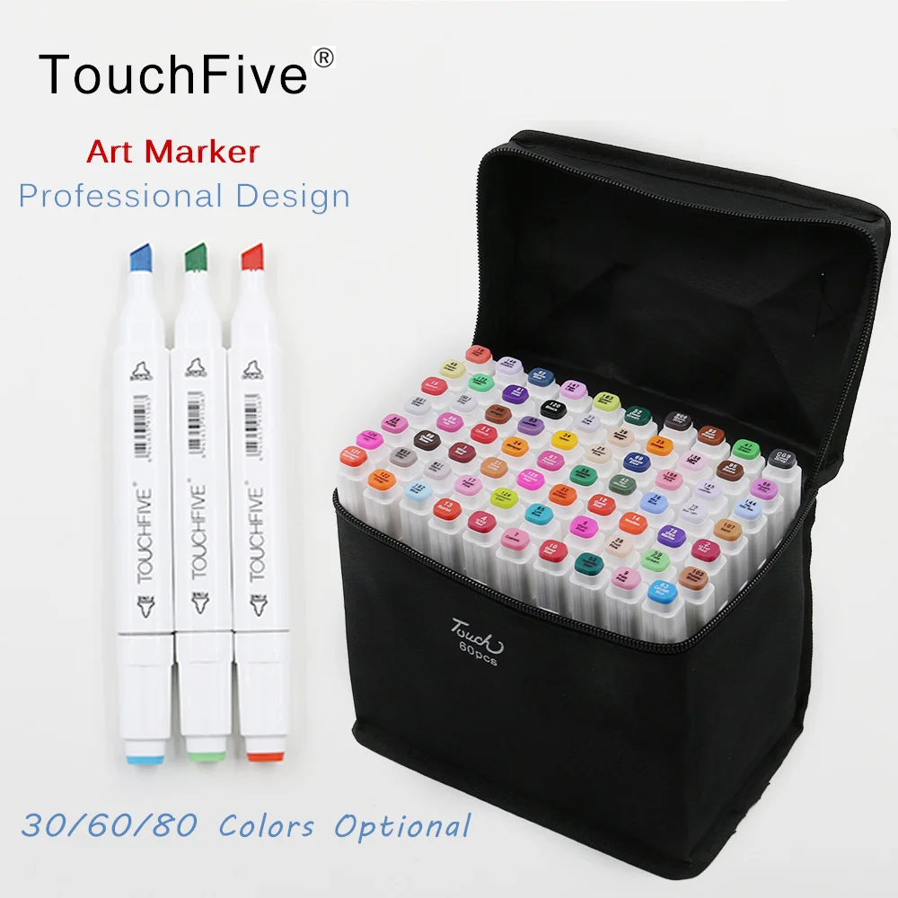 TouchFIVE 80 цветов набор маркеров для живописи на спиртовой основе кисть карандашей
