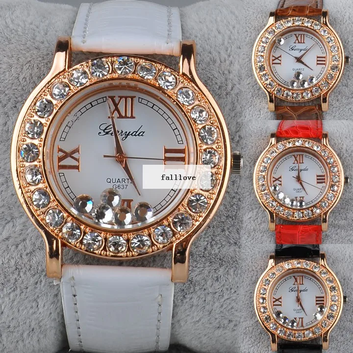 High Quality Quartz Wristwatch Rhinestone Synthetic Leather Bracelet Women's Wrist Watch 4 Colors 29 | Наручные часы